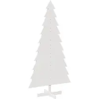 vidaXL Kerstdecoratie kerstboom 180 cm massief grenenhout wit
