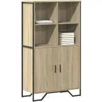 vidaXL Hoge kast 79,5x35,5x137,5 cm bewerkt hout sonoma eikenkleurig