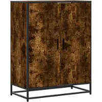 vidaXL Schoenenkast 75x38x97,5 cm bewerkt hout en metaal gerookt eiken