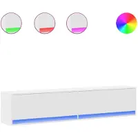 vidaXL Tv-wandmeubel met LED-verlichting 180x31x38 cm wit