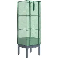 vidaXL Plantenbak verhoogd met kashoes 40x40x140 cm rattanlook