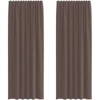 vidaXL Gordijnen voile met roedezakken 2 st bruin