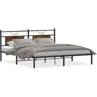 vidaXL Bedframe zonder matras hout gerookt eikenkleurig 160x200 cm