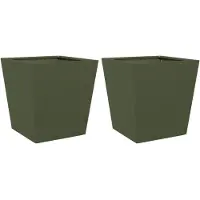 vidaXL Plantenbakken 2 st 40x40x40 cm staal olijfgroen