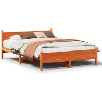 vidaXL Bedframe zonder matras massief grenenhout wasbruin 150x200 cm