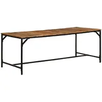 vidaXL Eettafel 200x100x75 cm massief hout ruw mangohout