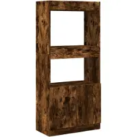 vidaXL Hoge kast 63x33x140 cm bewerkt hout gerookt eikenkleurig