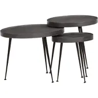 vidaXL Salontafel 3 stuks Zwart bewerkt hout
