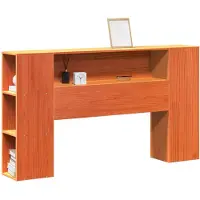 vidaXL Hoofdbord met opbergruimte 135 cm massief grenenhout wasbruin