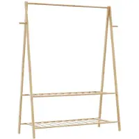 vidaXL Kledingrek met schappen 132x45,5x150,5 cm bamboe