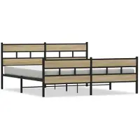 vidaXL Bedframe zonder matras metaal sonoma eikenkleurig 193x203 cm