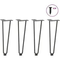 vidaXL Haarnadelpoten voor Salontafel 4 st 42 cm antracietkleurig