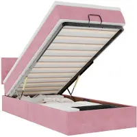 vidaXL Ottoman bed met matras 90x200cm fluweel roze