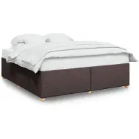 vidaXL Bedframe zonder matras stof donkerbruin 180x200 cm