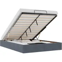 vidaXL Ottoman bedframe zonder matras 140x190 cm fluweel donkergrijs
