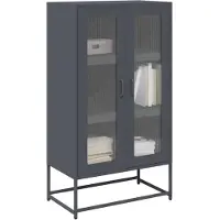 vidaXL Hoge kast 68x39x123 cm staal antracietkleurig