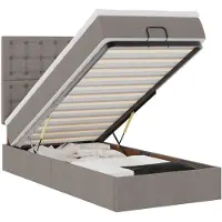 vidaXL Ottoman bed met matras en LED's 90x190cm stof taupe