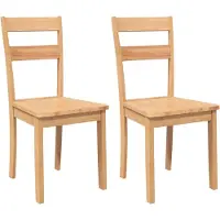 vidaXL Eetkamerstoelen 2 st massief hout naturel rubber