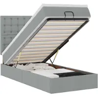 vidaXL Ottoman bed met matras 80x200cm stof lichtgrijs