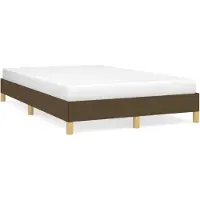 vidaXL Bedframe zonder matras 120x190 cm stof donkerbruin