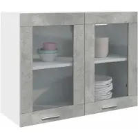 vidaXL Bovenkast Lyon 80x31x60 cm betongrijs