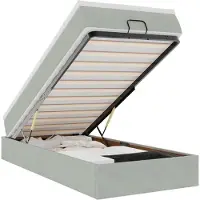 vidaXL Ottoman bed met matras 90x190cm fluweel lichtgrijs