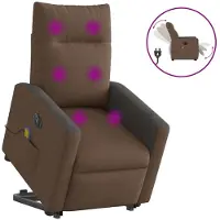 vidaXL Sta-op-massagestoel elektrisch verstelbaar stof bruin