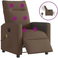 vidaXL Massagestoel elektrisch verstelbaar stof bruin