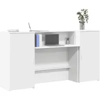 vidaXL Ontvangstbalie, wit, 200x50x103,5 cm, houtvezel