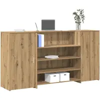vidaXL Ontvangstbalie, ambachtelijk eikenhout-look, 200x50x103,5 cm, houtvezel