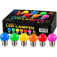 Amlux Set 15 gekleurde LED lampen - 6 kleuren