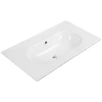 Saniclass Chaci Wastafel - 80x46x14cm - zonder kraangaten - keramiek - wit