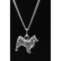 MOOYE ® - Collectie Zilveren Duitse keeshond 2 ketting hanger - groot