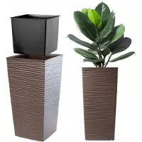 Kadax Hoge Terraspot Mokka 29x57cm met inzet - Duurzaam Kunststof
