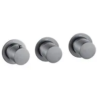 FortiFura Nebbio Badcombinatie-set - thermostaatkraan - wandaansluitbocht met handdouchehouder - gladde doucheslang - staaf handdouche - badvulcombinatie - PVD - geborsteld gunmetal (antraciet)
