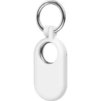 Cazy hoesje geschikt voor Samsung SmartTag2 - Siliconen Sleutelhanger Hoesje - Wit