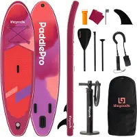 LifeGoods SUP Board Allround Compact - 100 KG Draagkracht - 300 x 76 cm - Opblaasbaar - Compleet SUP pakket - Rood/Lila