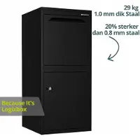 Logixbox Pakketbrievenbus Logixbox Frontbox DeLuxe Uni - zwart