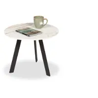 De Bommel Meubelen Salontafel Salerno - rond 50 cm - keramiek Gilt White (mat) - sale - OP=OP