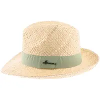 Herman chapeau été grand bord relevé à l'arrière en paille naturelle légère avec un ruban uni