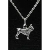 MOOYE ® - Collectie Zilveren Bouvier ketting hanger - oren ongecoupeerd - klein