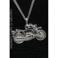 MOOYE ® - Collectie Zilveren Motoguzzi motor ruwe banden ketting hanger
