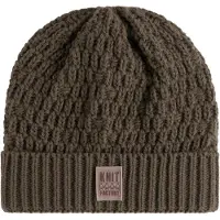 Knit Factory Jaida Gebreide Muts Heren & Dames - Beanie hat - Cappuccino - Warme bruine Wintermuts - Unisex - One Size
