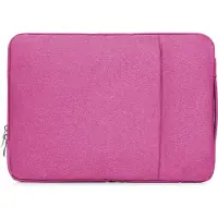 Mobigear Laptophoes geschikt voor Laptop | Denim Zipper Sleeve (max 23 cm x 31 cm) Laptop hoes - Roze