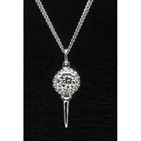 MOOYE ® - Collectie Zilveren Golfbal op tee ketting hanger