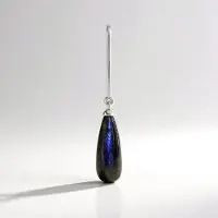 Cavill - 925 Sterling Zilver Hanger - 7,76 ct Madagascar Labradoriet - Platina Verguld - Elegant Druppelvorm Briolett-Cabochon - Monosono Collectie