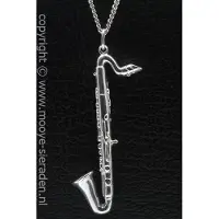 MOOYE ® - Collectie Zilveren Saxofoon groot ketting hanger