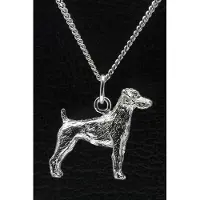 MOOYE ® - Collectie Zilveren Jack russell terrier parson gladhaar ketting hanger - groot