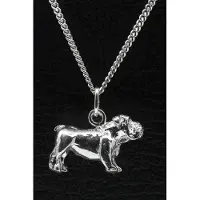 MOOYE ® - Collectie Zilveren Bulldog engelse ketting hanger - groot