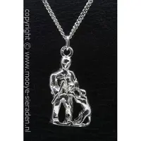 MOOYE ® - Collectie Zilveren Hondentrainer pakwerker ketting hanger